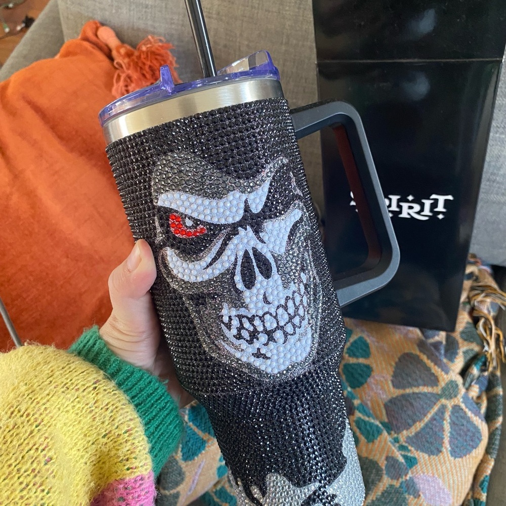 SPIRIT HALLOWEEN Bedazzled Skull Tumbler